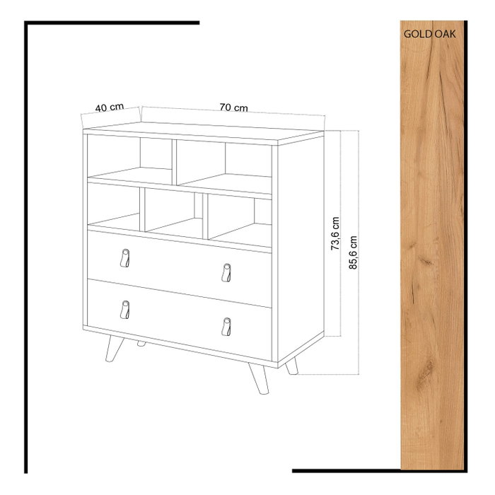 Hanah Home Cómoda Beggu Roble y Blanco